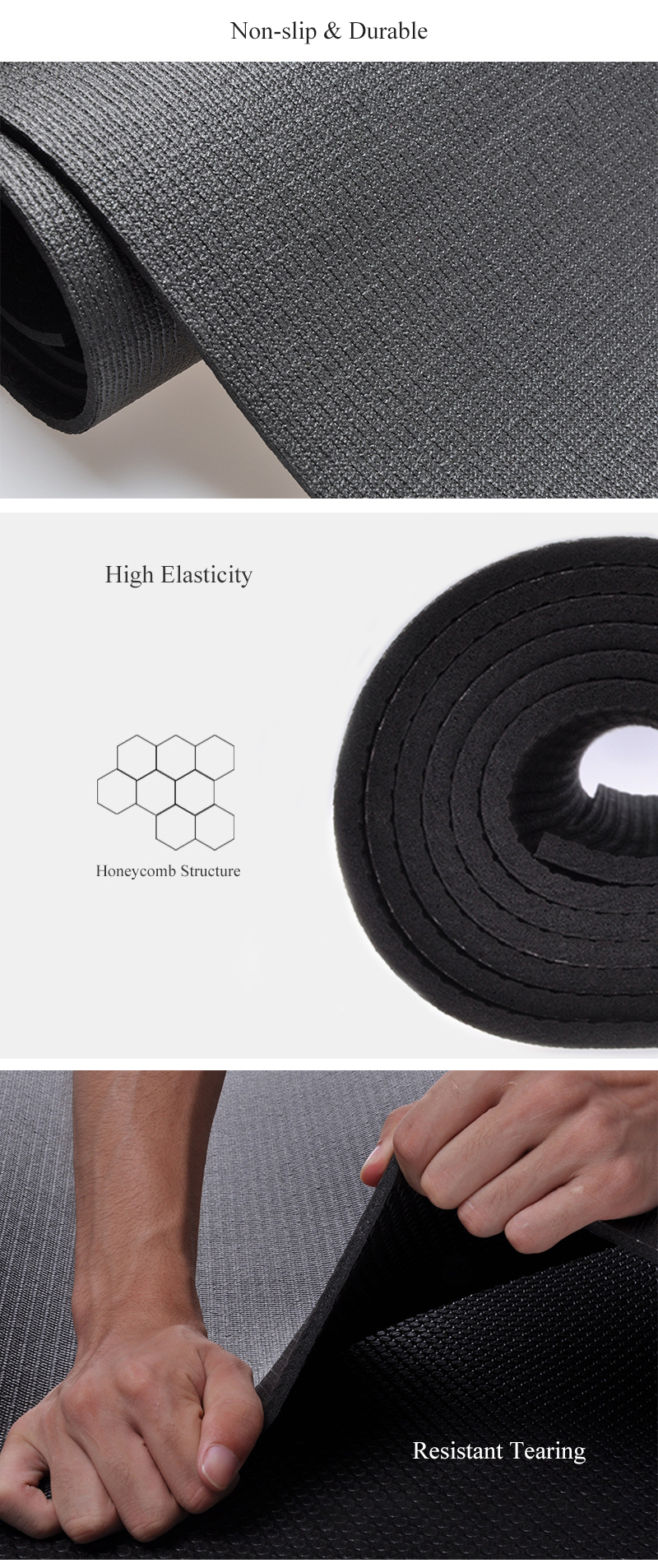 black pvc yoga mat